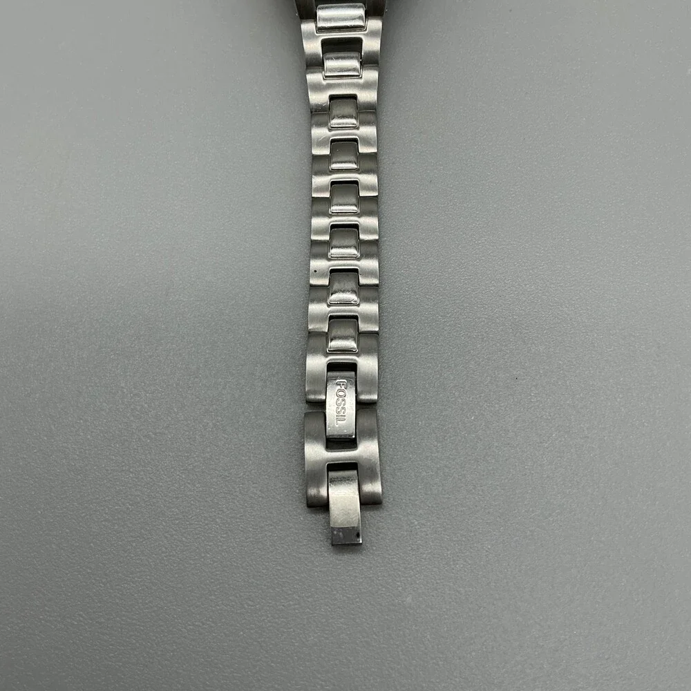 Fossil ES-9795 Womens Watch 23mm Orange Dial Stainless New Battery 6.25